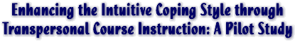 Enhancing the Intuitive Coping Style
